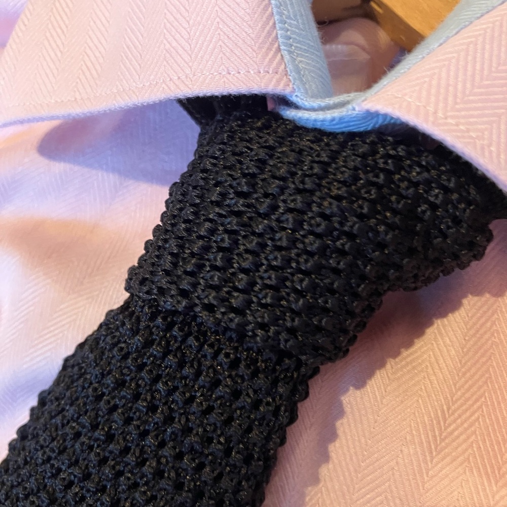 Charvet Black Knit Silk Tie